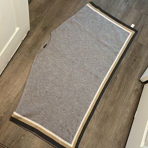 🤿Ann Taylor Women's One Size Gray Stripe Open Sides Poncho Cape Sweater Top